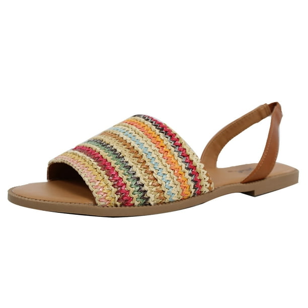 Qupid Women's Sling Back Sandal Flat Qupid Women's Sling Back Sandal Flat